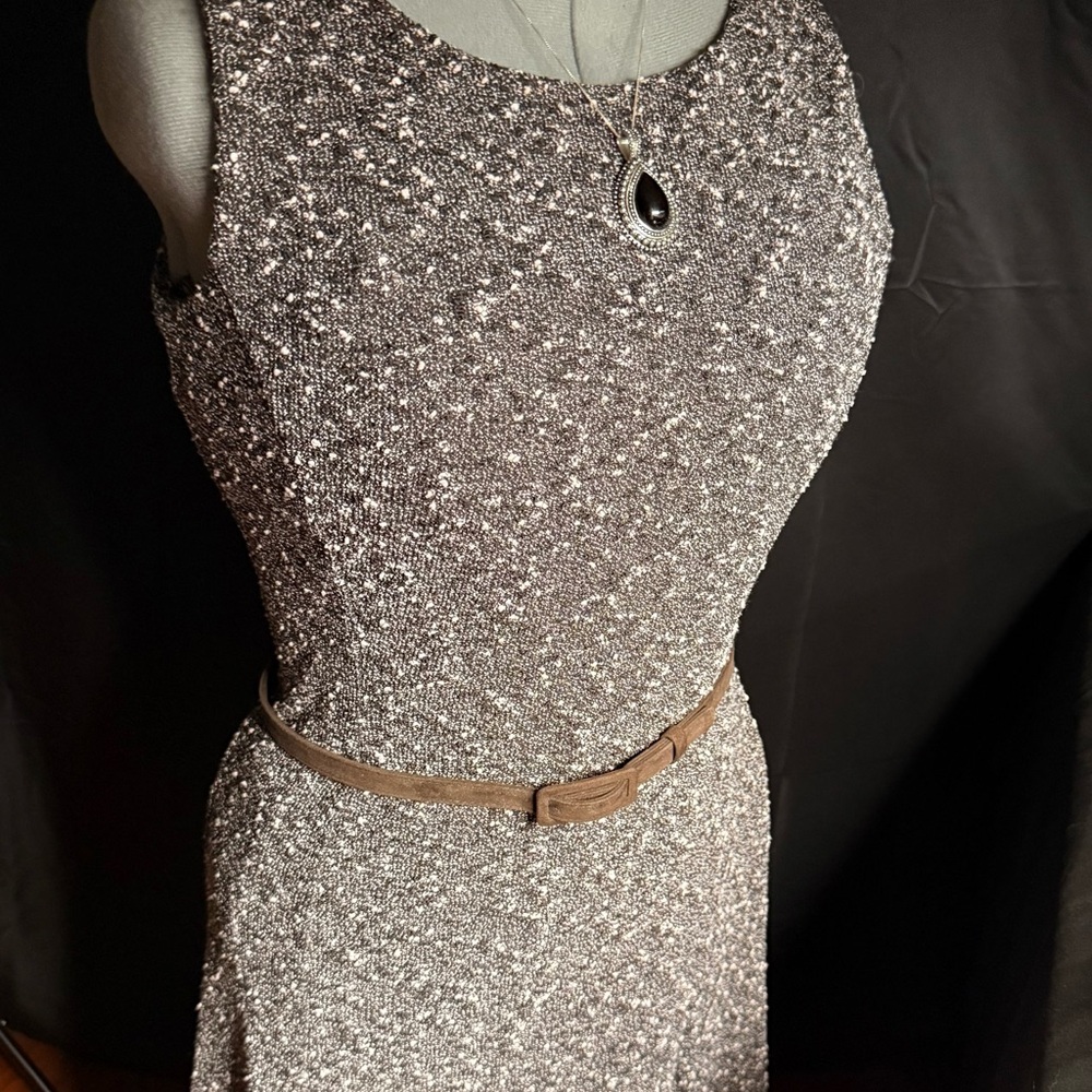New York & Company Gray with Pink Midi Dress